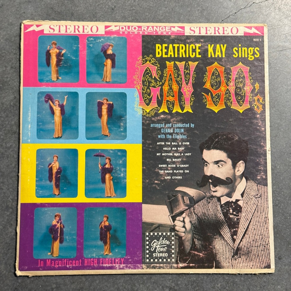 Beatrice Kay Sings Gay 90s Vinyl Record Golden Tone Stereo LP 9655 S